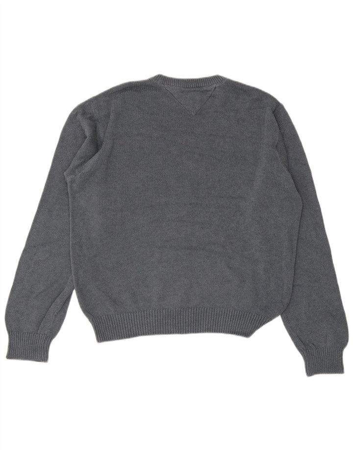 Pulover Tommy Hilfiger pentru bărbați, cu gât crew, bumbac, gri mediu