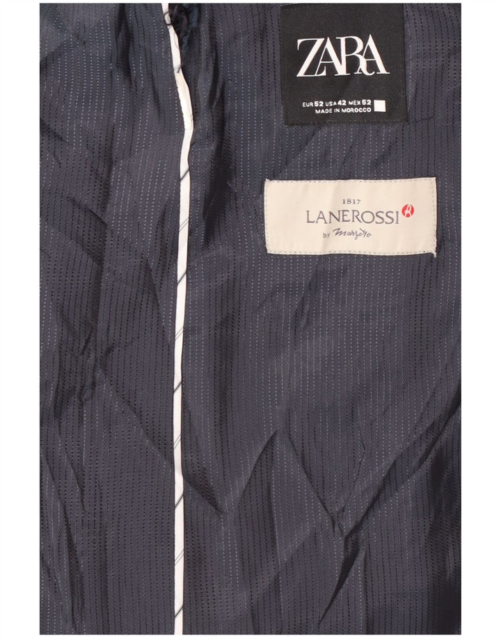 Blazer pentru bărbați Zara, cu 2 nasturi, EU 52, mare, bleumarin, picior de gală