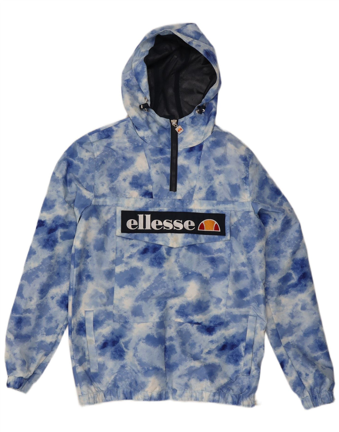Jachetă de ploaie pulover cu glugă pentru bărbați Ellesse UK 36 Poliester cu vopsea cravată albastră