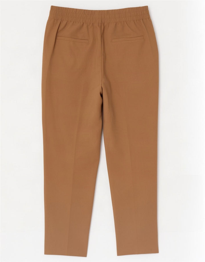 Pantaloni tăiați pentru femei Zara, slim, L33 L24, poliester bej