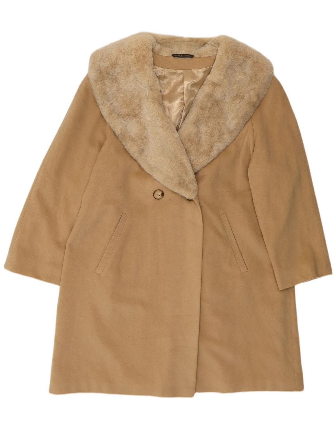 Marks & Spencer palton dublu pentru femei St. Michael UK 16 mare bej