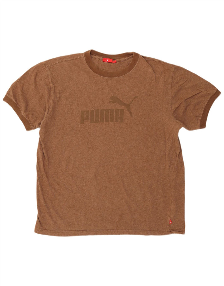 Tricou grafic Puma pentru bărbați, cu croială normală, mare, maro, bumbac