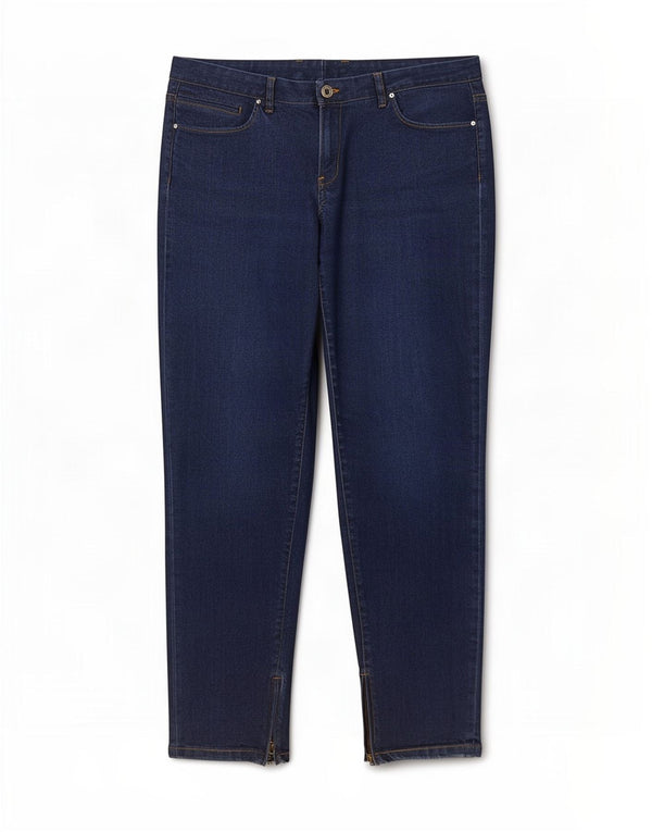 Massimo Dutti Blugi Slim Cropped Femei EU 42 Large W34 L27 Bleumarin