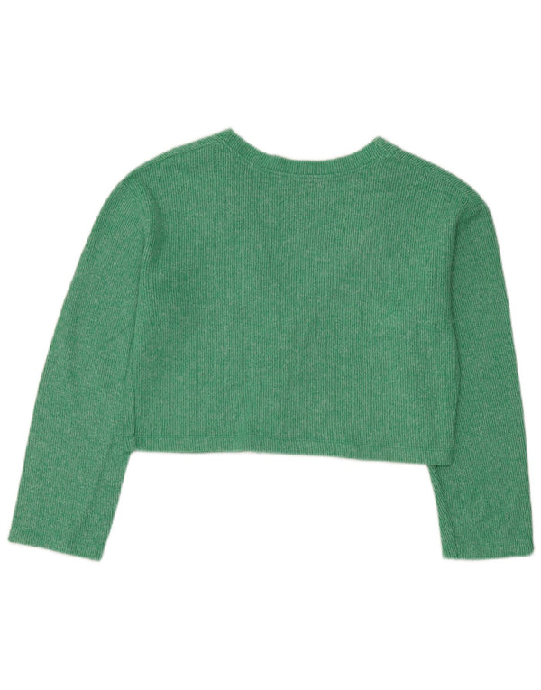 Pulover cardigan supradimensionat pentru femei Zara UK 10 Bumbac verde mic