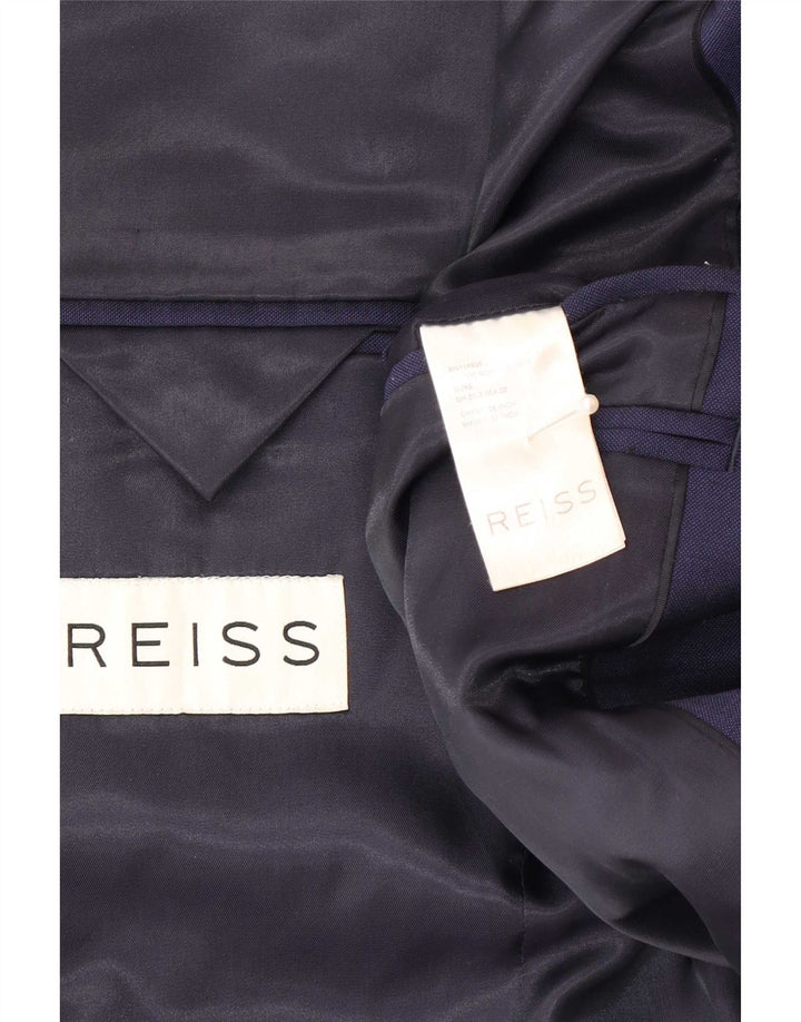 Jachetă Blazer pentru bărbați Reiss cu 1 nasture UK 38 Mediu Lână bleumarin