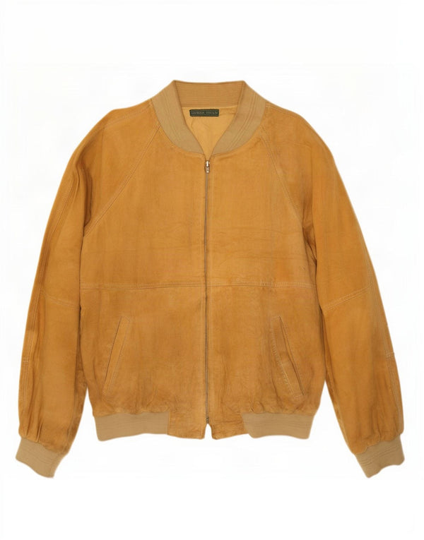 Bomber Vintage pentru bărbați din piele intoarsa IT 50 Large Beige