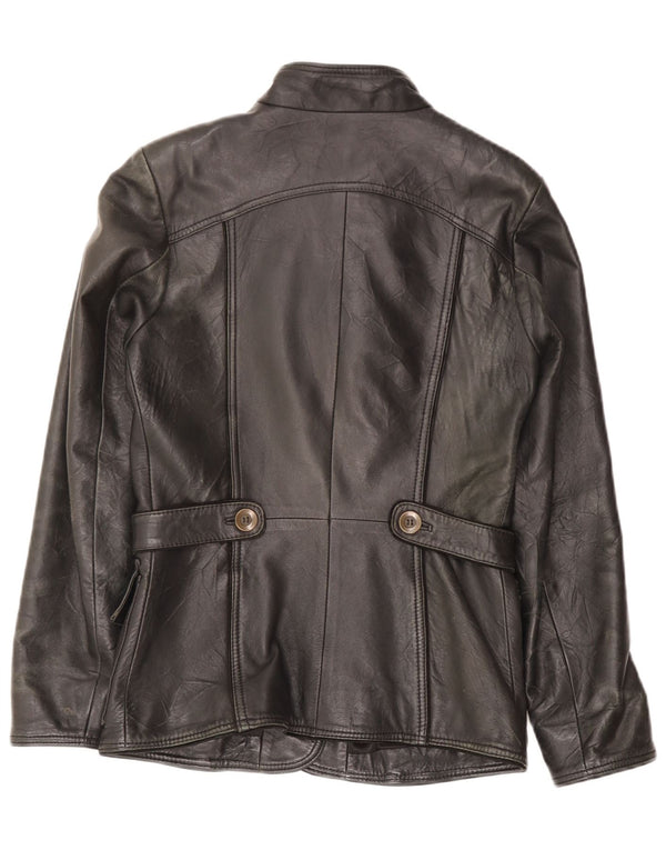 Jachetă de piele vintage pentru femei UK 6 XS piele neagră