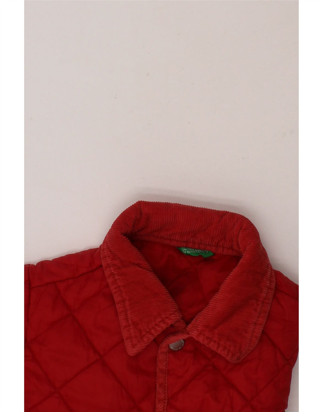 BENETTON Boys Quilted Jacket 2-3 Years 2XS Red Polyamide Vintage Benetton and Second-Hand Benetton from Messina Hembry 