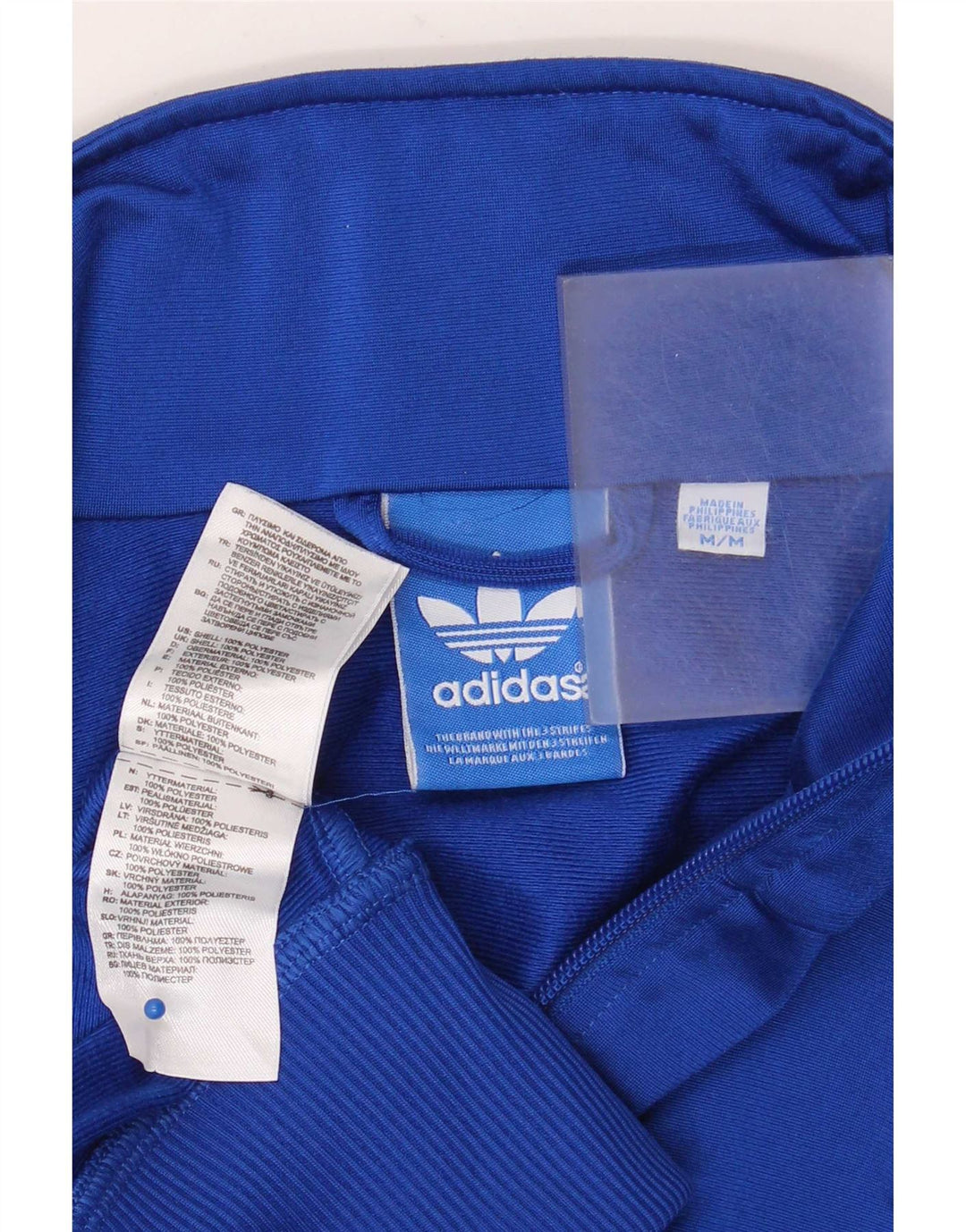 Jachetă de trening pentru bărbați Adidas, poliester albastru mediu