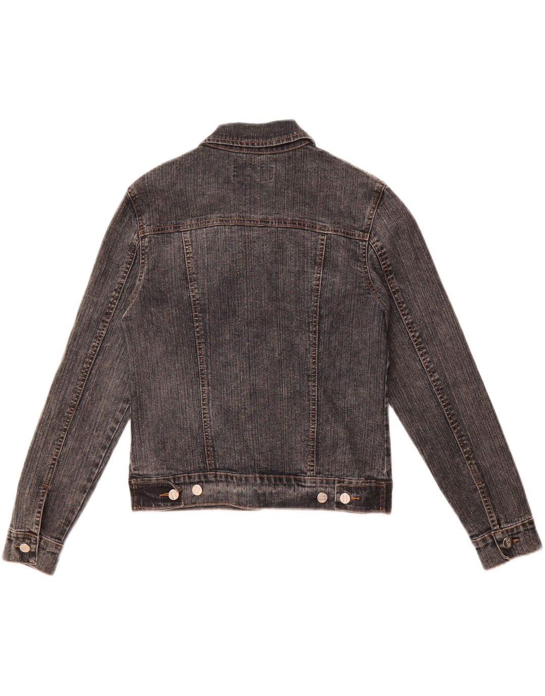 Jachetă de denim crop vintage pentru femei UK 12, bumbac gri mediu