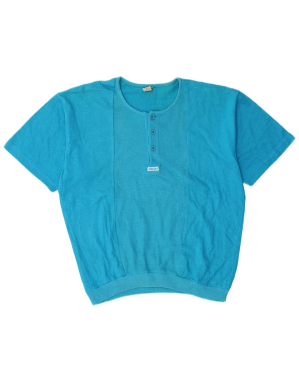 Pulover pentru femei Carrera, cu mânecă scurtă, cu gât crew, albastru mediu UK 14