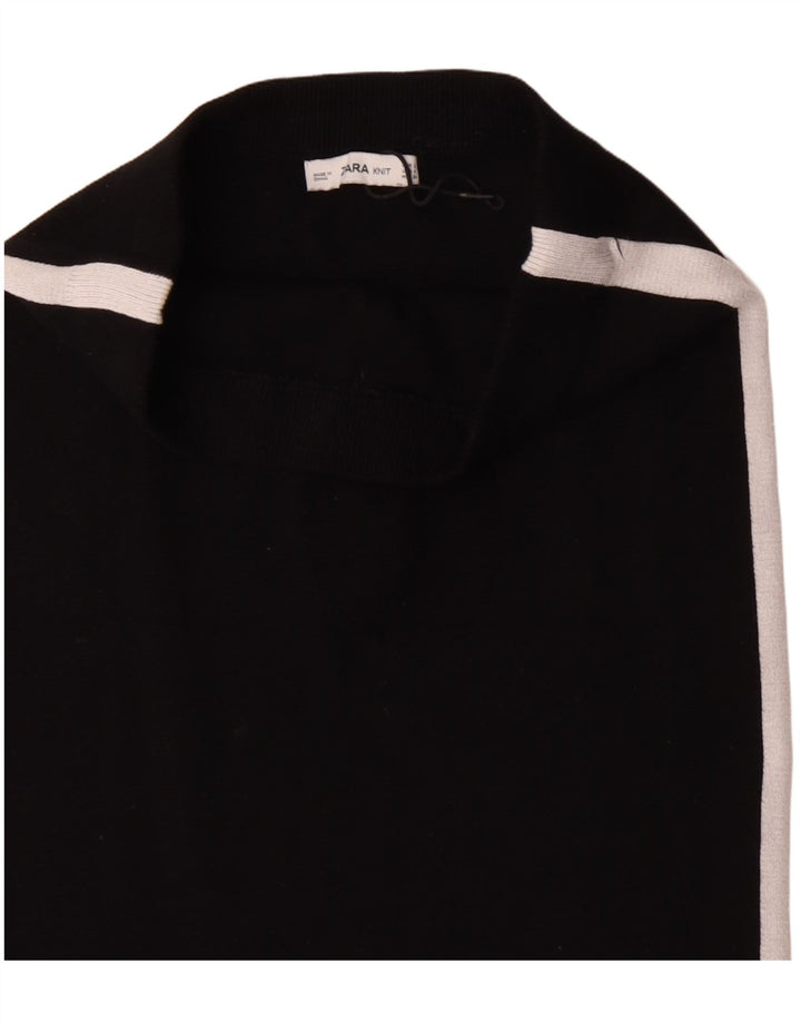 Fusta Midi ZARA pentru femei cu talie înaltă Mic W26 Negru