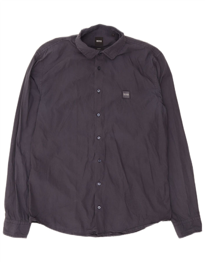 Cămașă pentru bărbați Hugo Boss Slim Fit, mare, albastru, bumbac