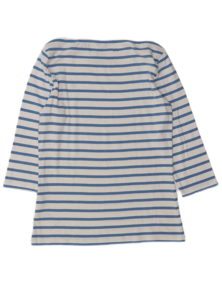 Top pentru femei Tommy Hilfiger cu mâneci 3/4 UK 12, bumbac cu dungi albastre medii