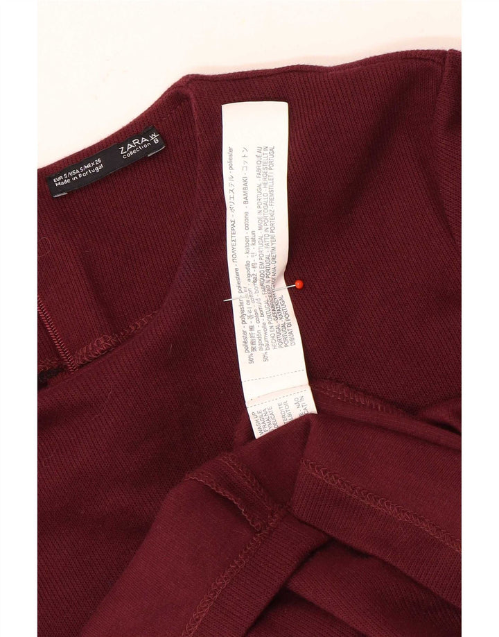 Rochie teacă cu mânecă lungă pentru femei Zara UK 8, poliester maro mic