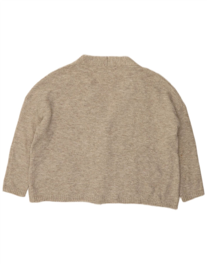 Pulover cardigan supradimensionat pentru femei Zara UK 10 mic gri cu pete