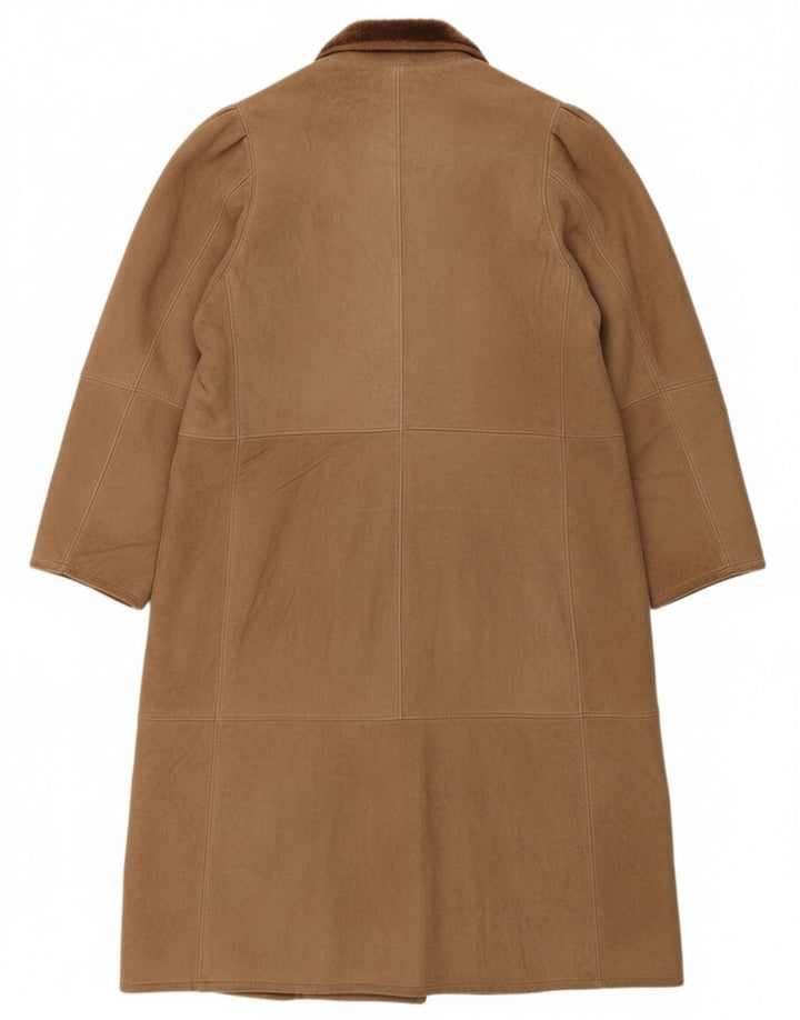 Palton vintage pentru femei din shearling UK 16 mare bej