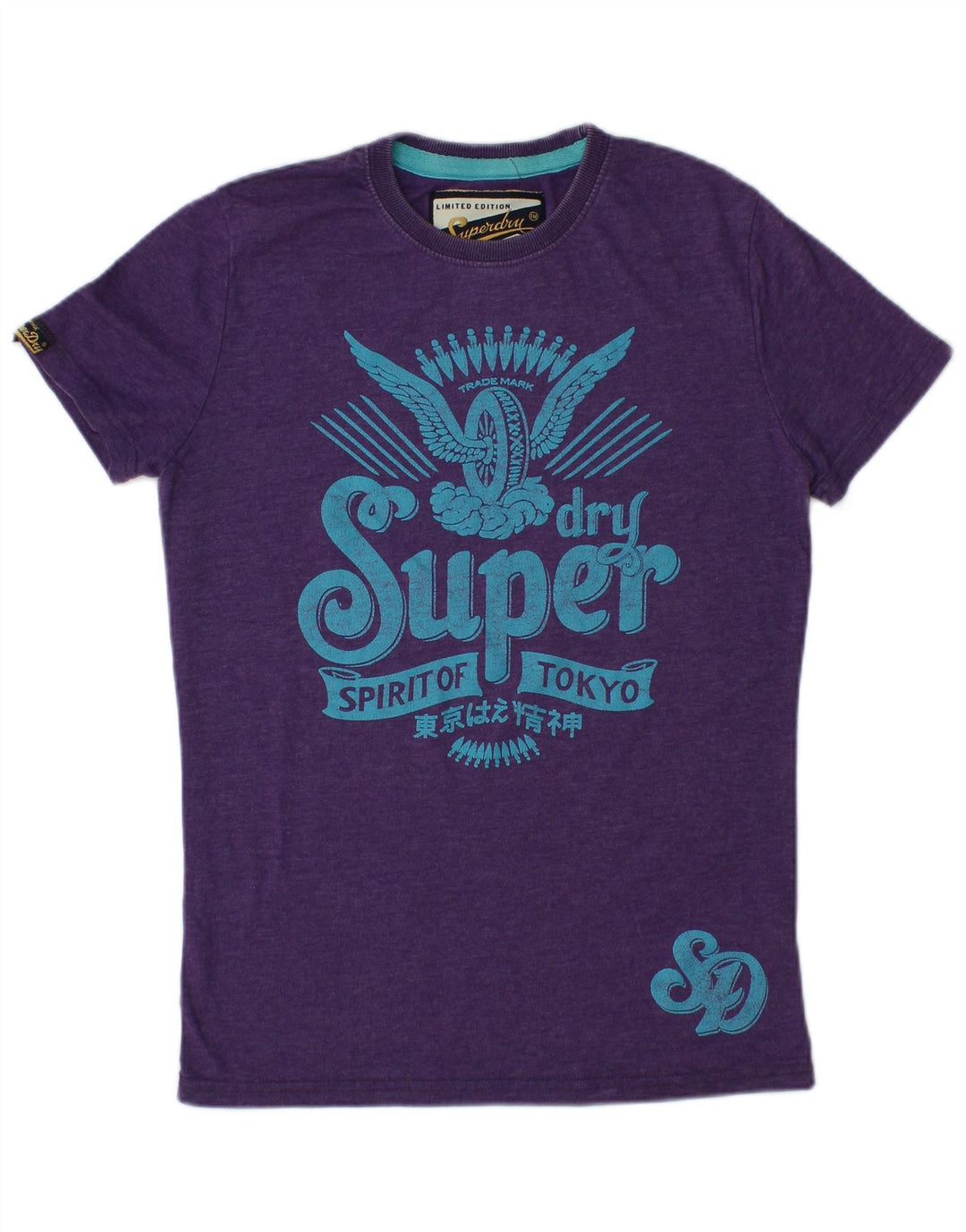 SUPERDRY Tricou cu grafic pentru femei Top UK 12 Medium Purple Bumbac