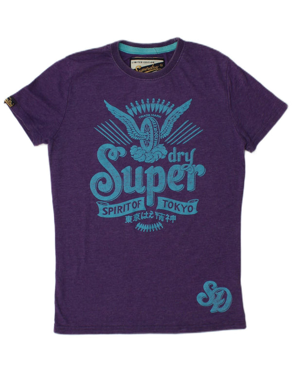 SUPERDRY Tricou cu grafic pentru femei Top UK 12 Medium Purple Bumbac