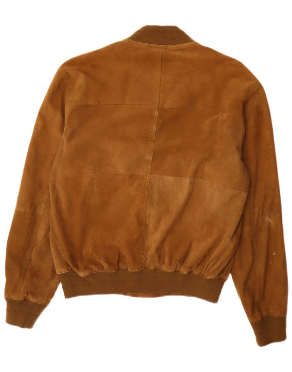 Jachetă Bomber Vintage pentru bărbați din piele intoarsa IT 52 XL din piele maro