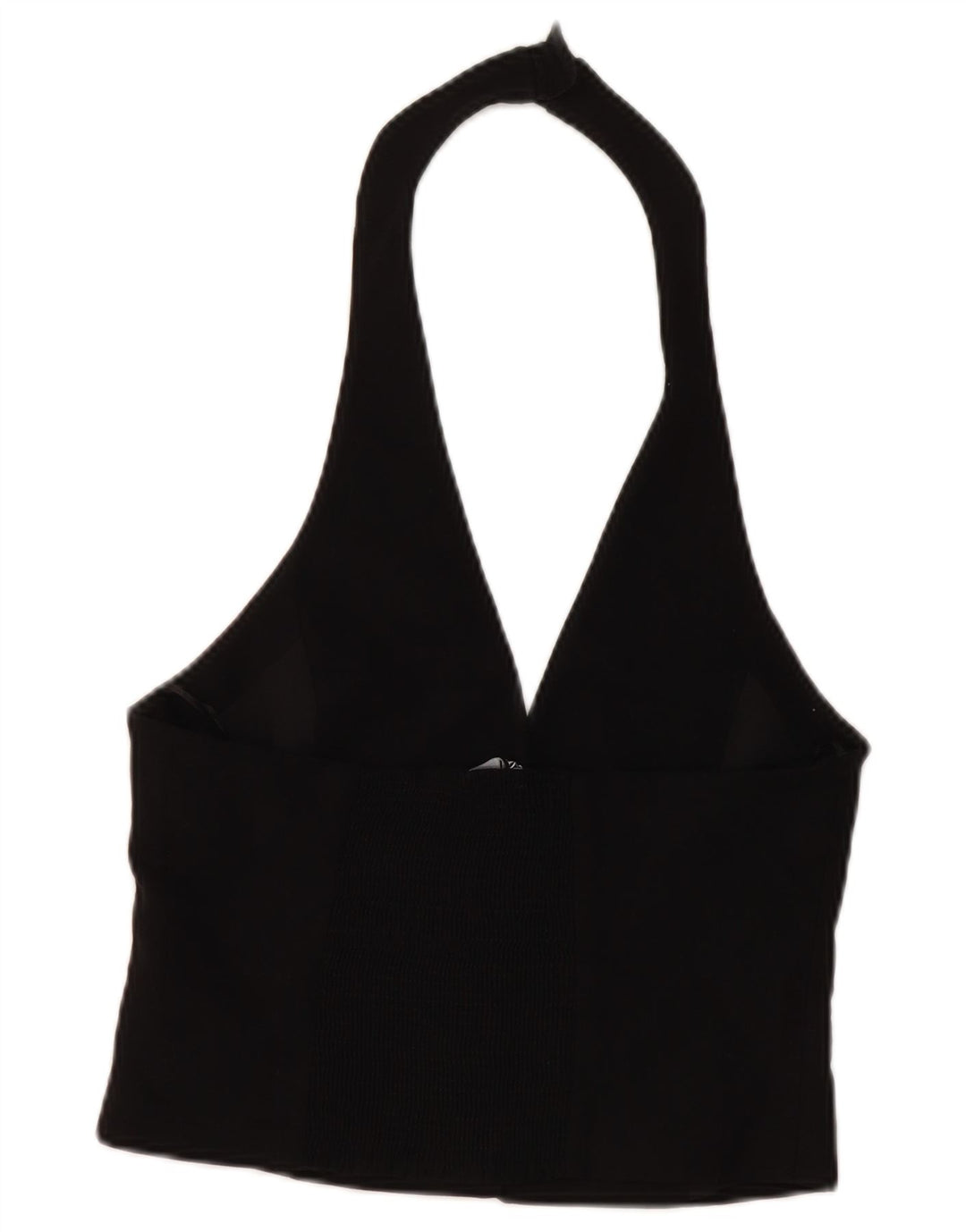 Top Crop Halter pentru femei Zara UK 12 Medium Black Viscose