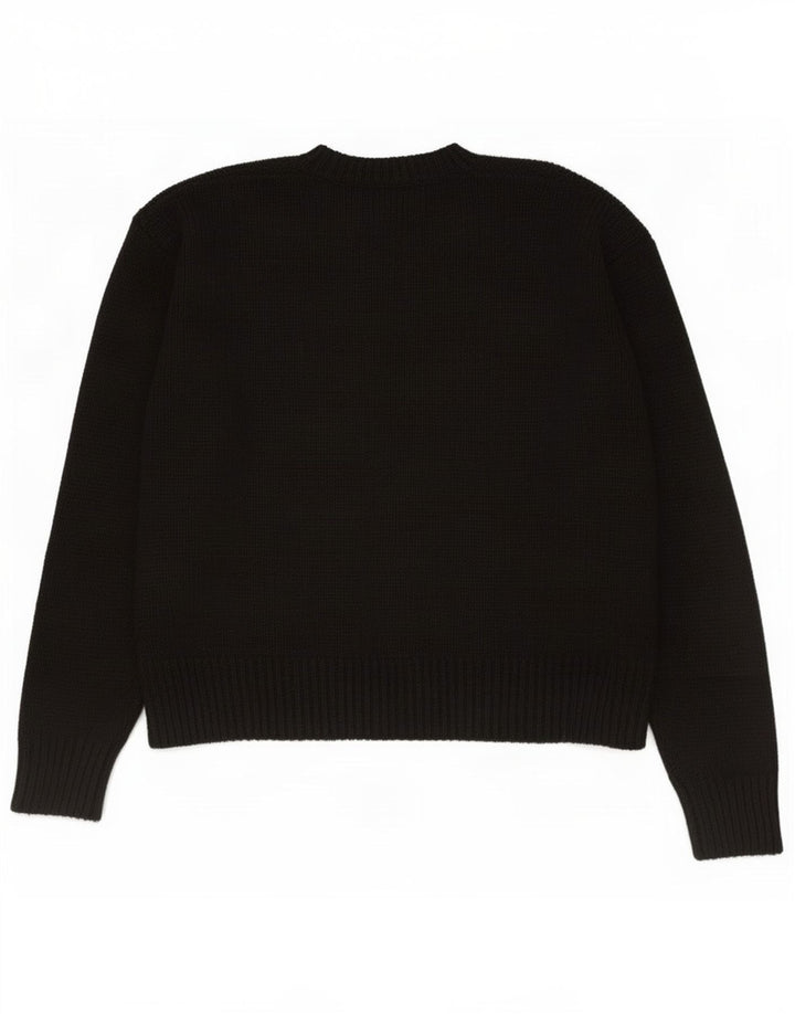 Pulover supradimensionat pentru femei Zara, cu gât crew, UK 10, poliester negru mic