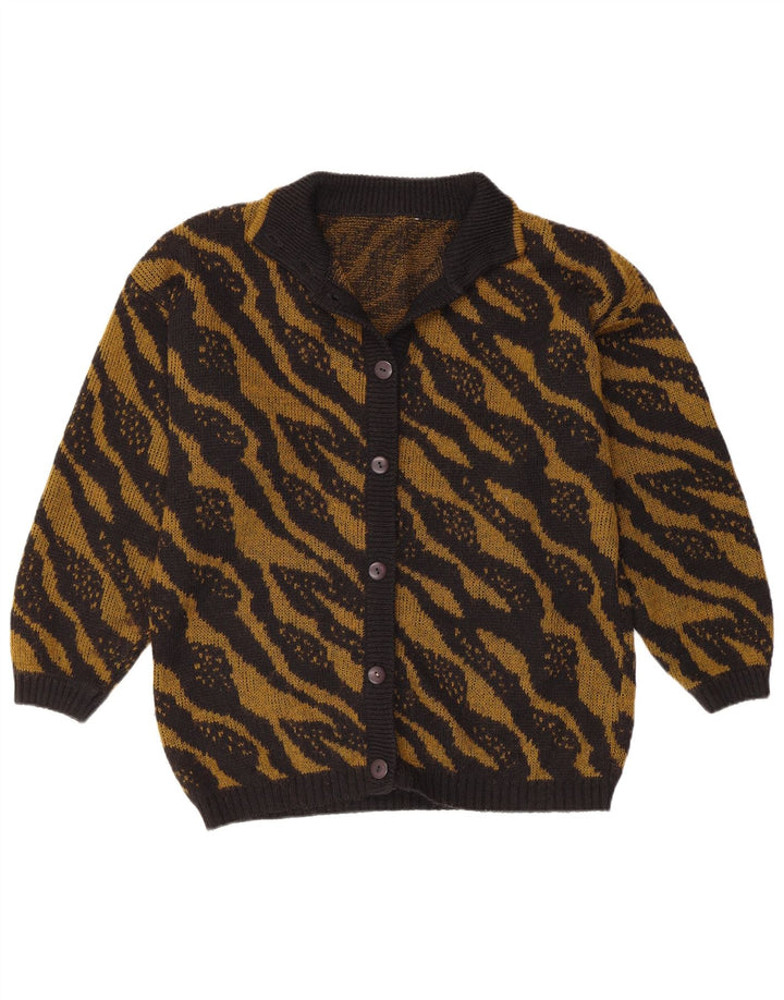 Pulover cardigan pentru femei VINTAGE UK 16 mare, negru, cu dungi