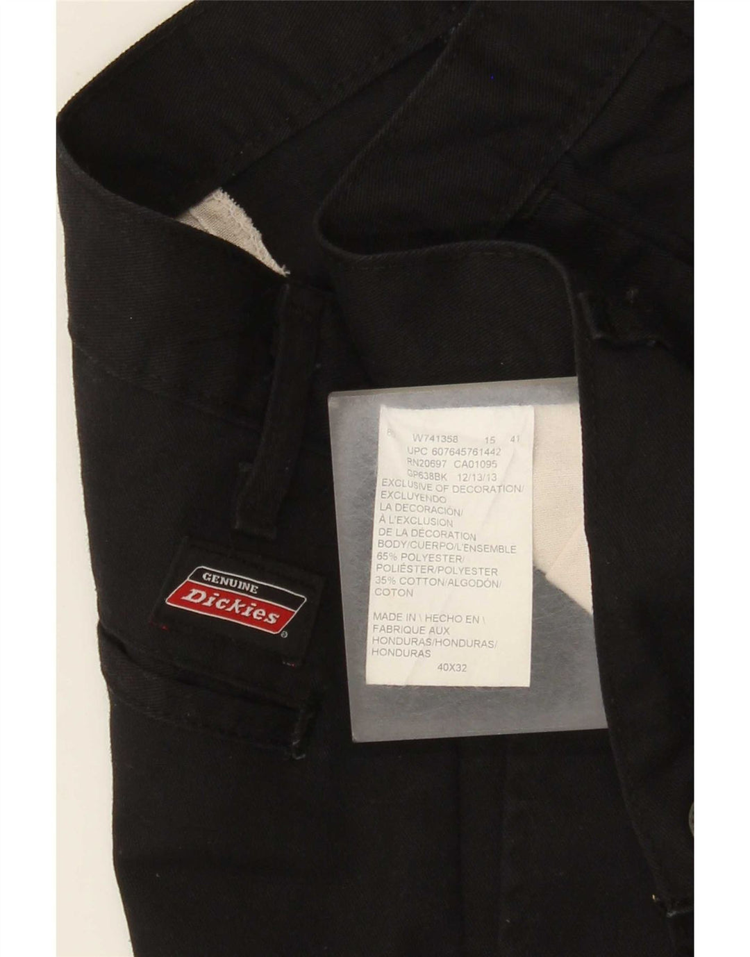 Pantaloni chino obișnuiți pentru bărbați Dickies L40 L32 Poliester negru