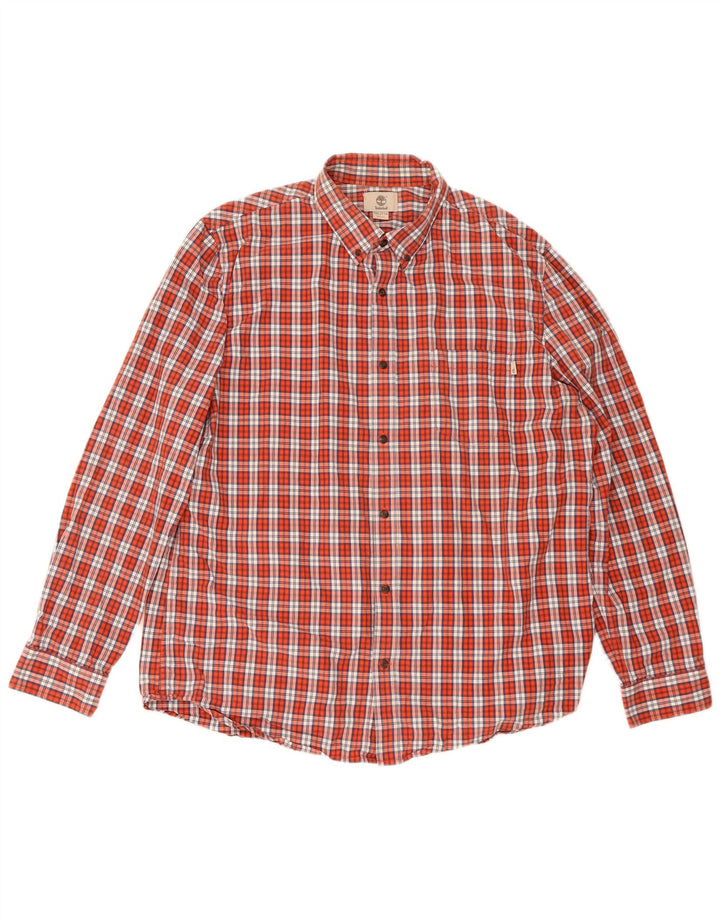 Cămașă Timberland Slim Fit 2XL, bumbac roșu cu carouri