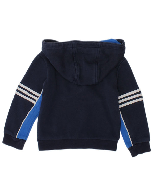 Pulover ADIDAS pentru copii, cu fermoar, cu glugă, 12-18 luni, albastru bleumarin, bloc de culoare