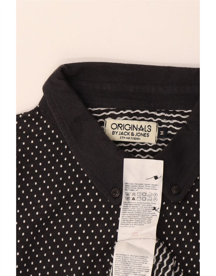 Cămașă polo Jack & Jones pentru bărbați, bumbac cu pete, albastru marin mediu