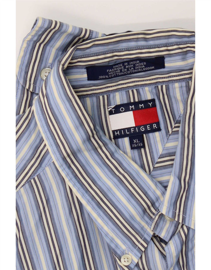 Cămașă pentru bărbați Tommy Hilfiger XL, bumbac cu dungi albastre