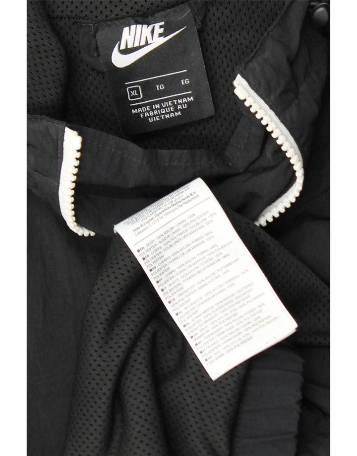 Jachetă de ploaie NIKE pentru bărbați cu glugă, UK 42 XL, nailon negru
