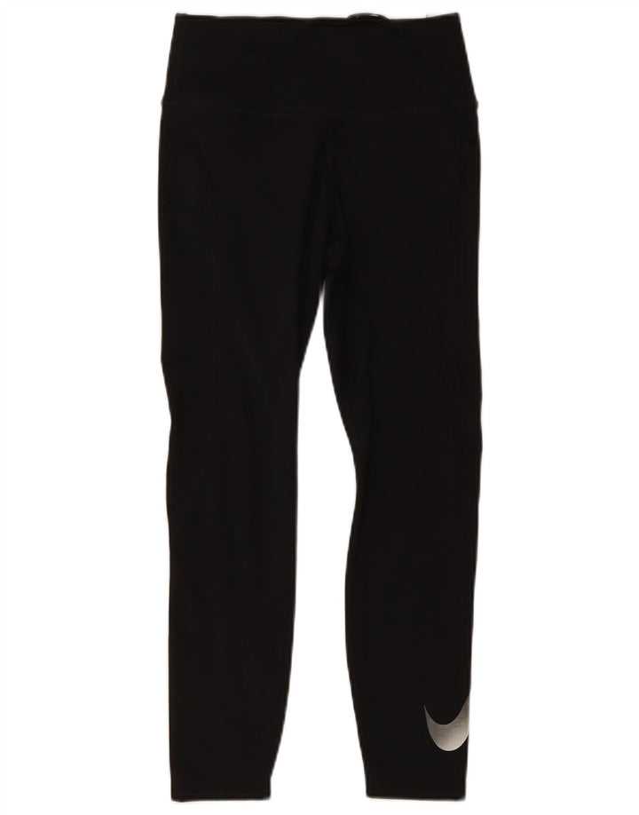 Leggings Nike Dri Fit Graphic pentru femei UK 10 Poliester negru mic