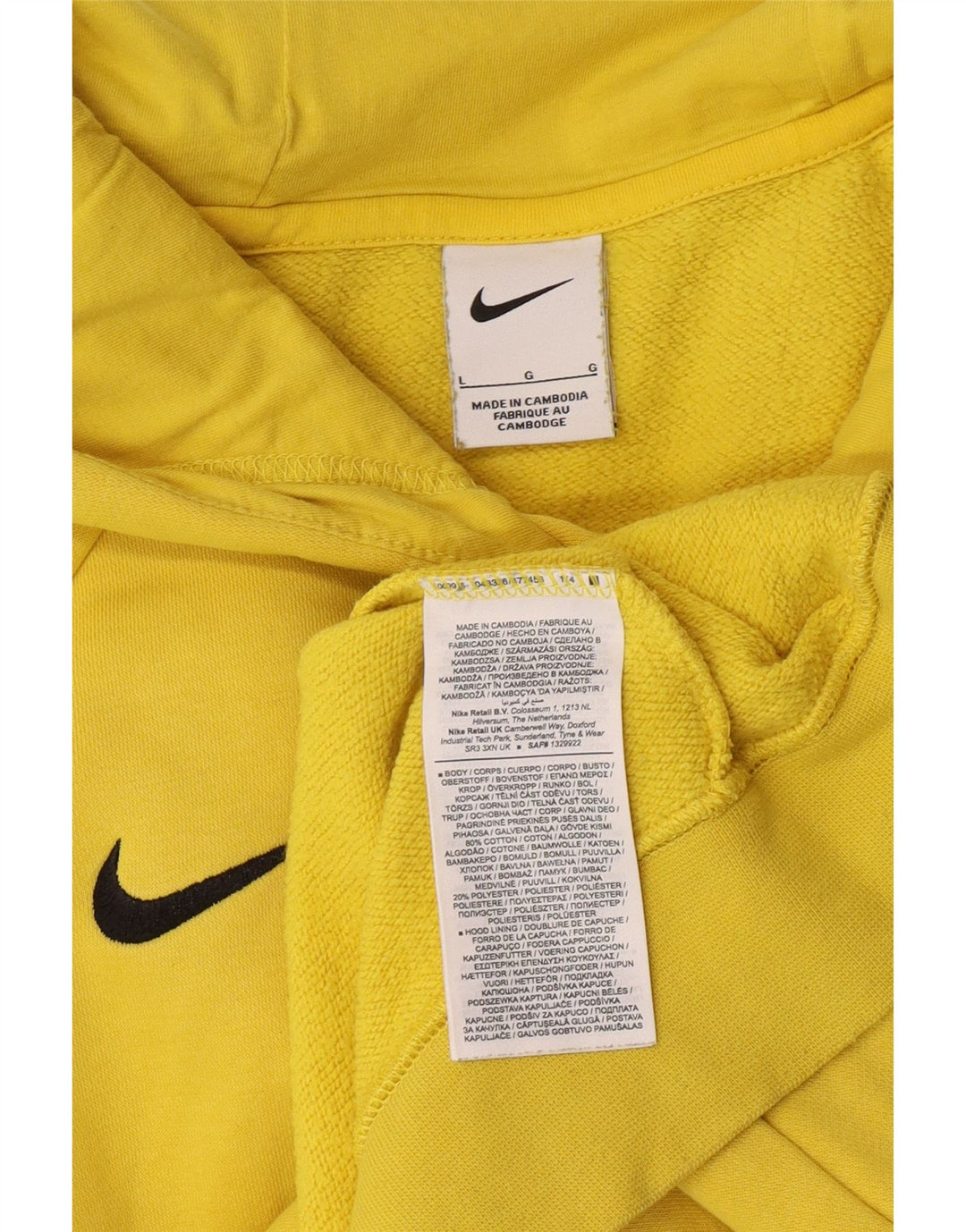Pulover Nike pentru bărbați, bumbac, galben mare