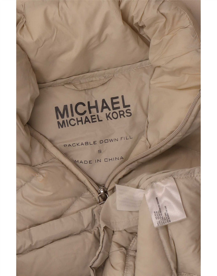 Jachetă căptușită pentru femei Michael Kors UK 10 Small Beige Nylon