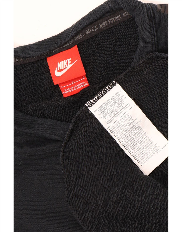 Hanorac grafic pentru bărbați Nike Pulover mare, negru, bumbac
