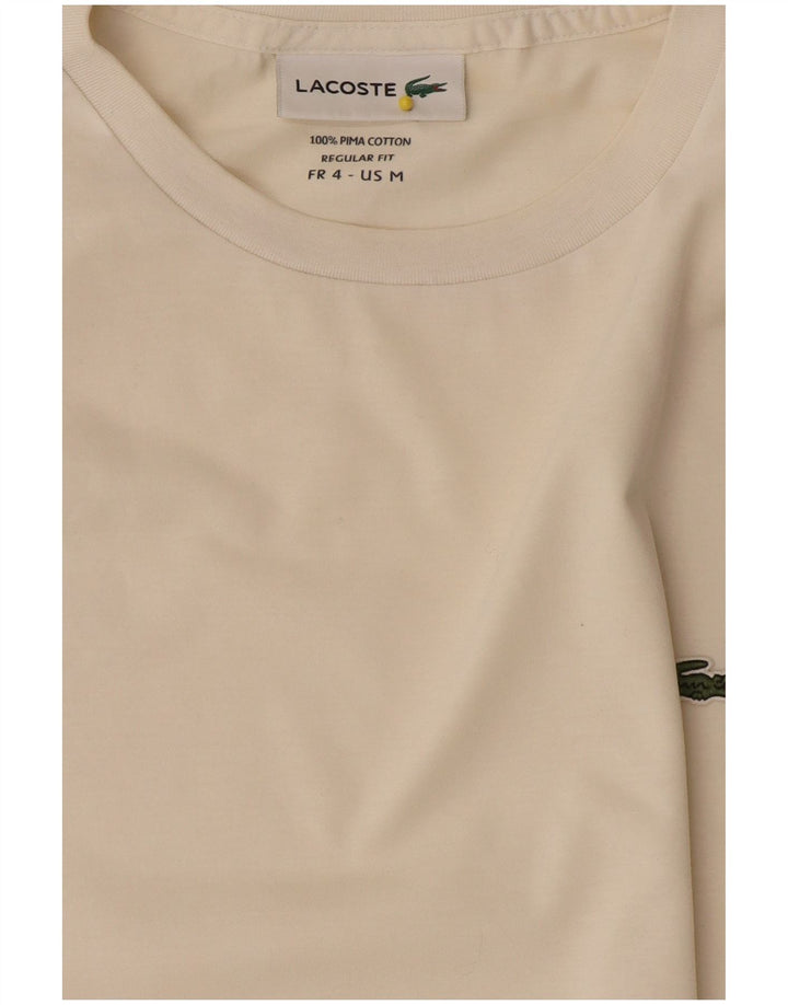 Tricou Lacoste pentru femei, cu croiala normală, marimea 4, bumbac alb mediu