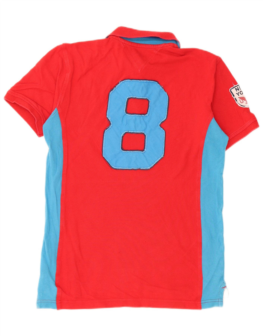 TOMMY HILFIGER Tricou polo cu grafică pentru băieți 15-16 ani XL roșu bloc de culoare