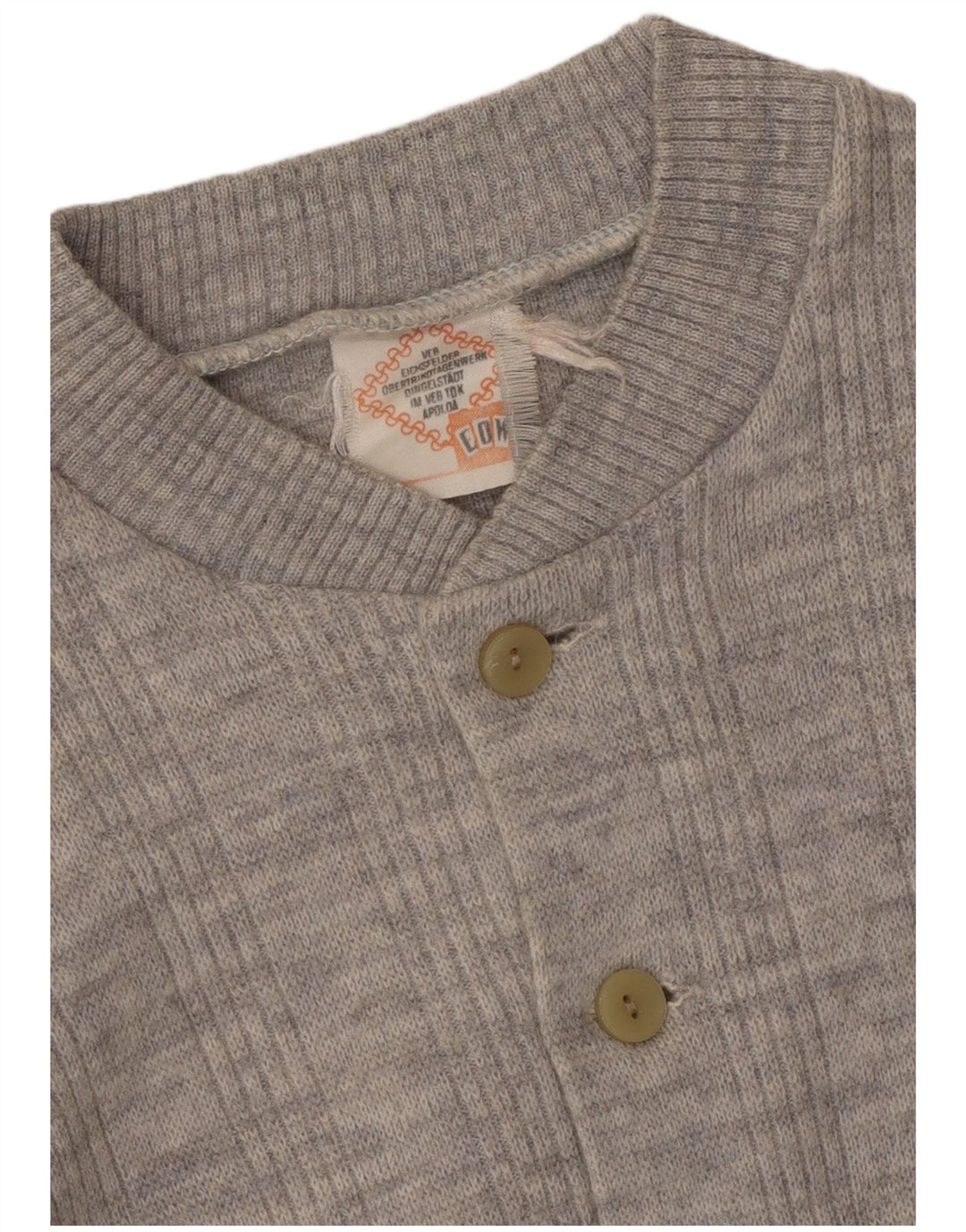 Pulover Cardigan Vintage pentru Damă UK 14 Gri Mediu