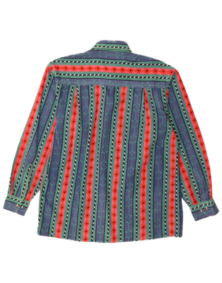 Cămașă de flanel pentru bărbați VINTAGE Mărimea 38 Bumbac cu dungi albastre medii