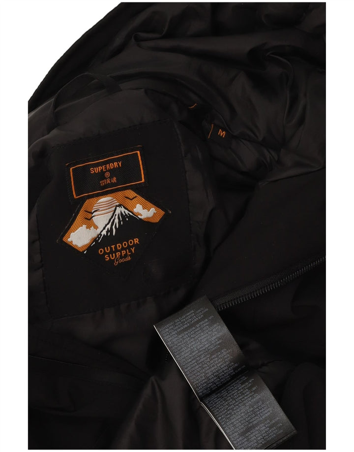 Jachetă de vânt cu glugă Superdry pentru bărbați UK 38 Poliester mediu negru