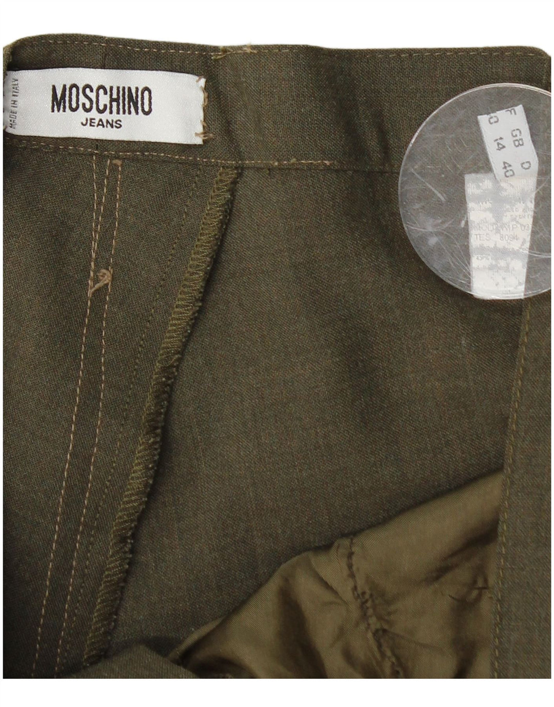 MOSCHINO Womens Straight Suit Trousers UK 14 Medium W28 L31 Khaki