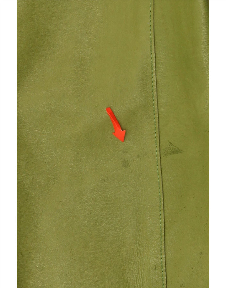 Jachetă Blazer din piele cu 4 nasturi Enrico Mandelli UK 14 verde mediu