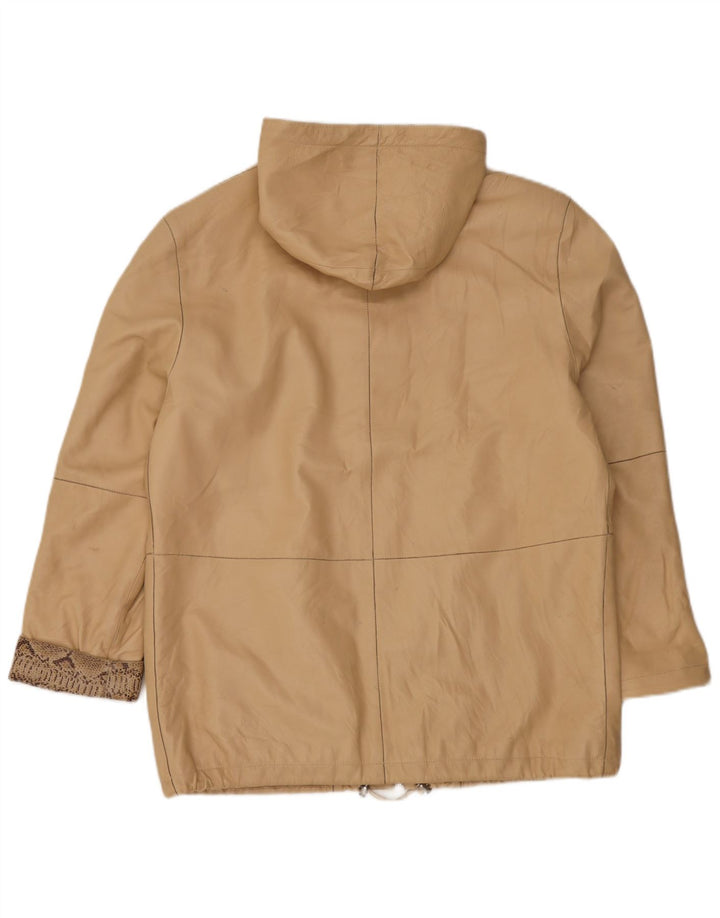 Jachetă de piele supradimensionată pentru femei Michel IT 44 Medium Beige Piele