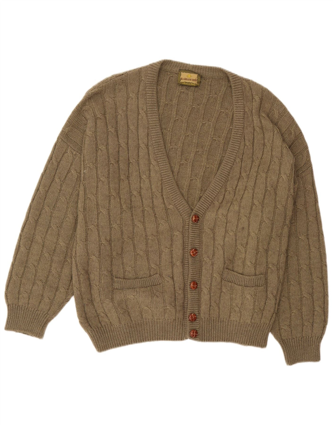 Pulover cardigan bărbați Il Granchio 2XL kaki