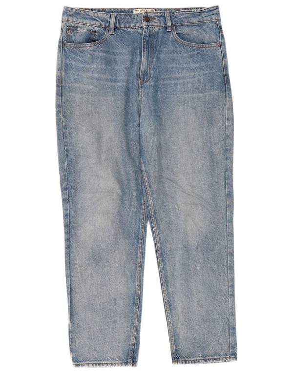 Fat Face Blugi drepti pentru femei UK 14 Large W36 L28 Blue Bumbac