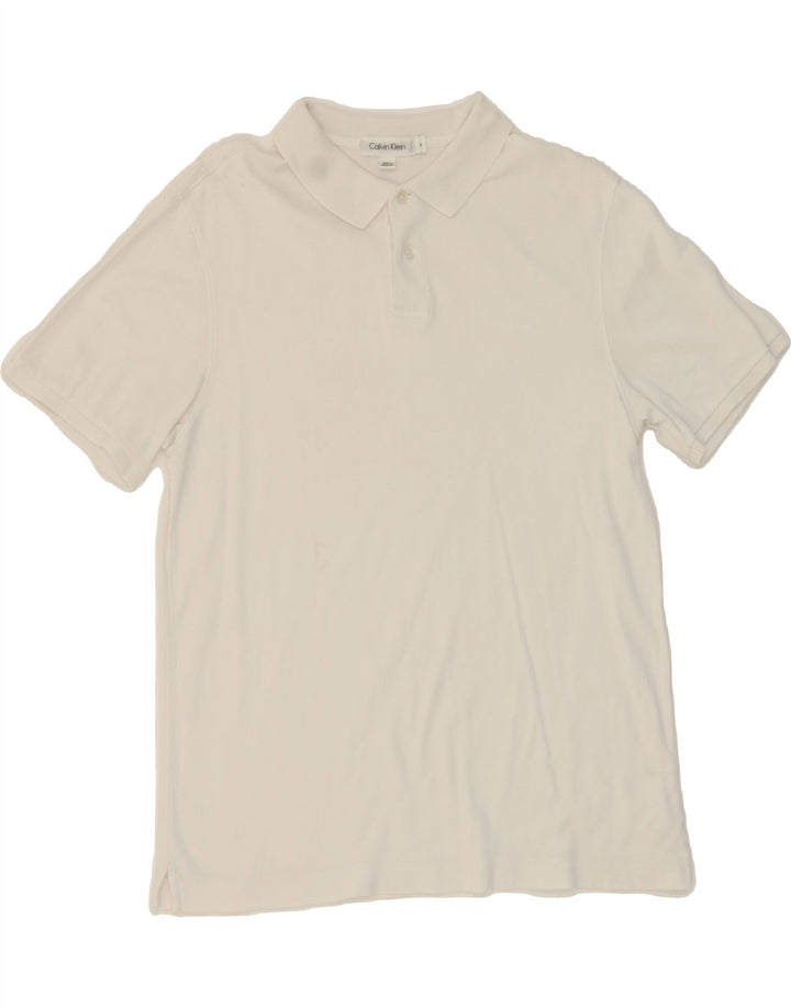 CALVIN KLEIN Mens Polo Shirt Small White Cotton Vintage Calvin Klein and Second-Hand Calvin Klein from Messina Hembry 