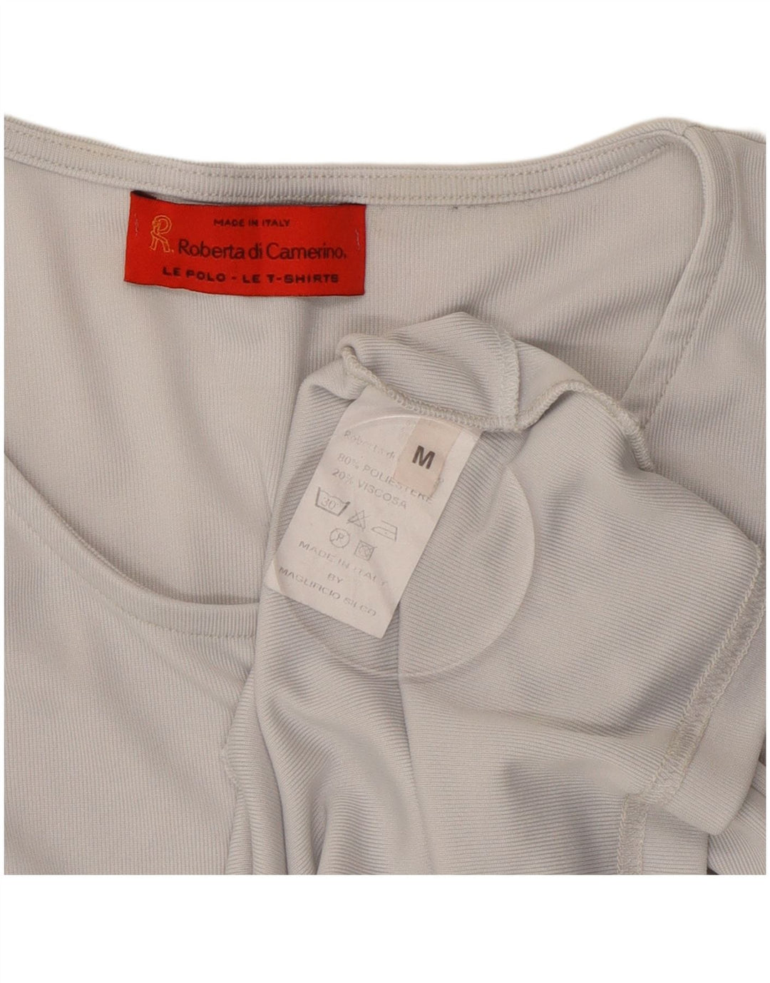 ROBERTA DI CAMERINO Tricou pentru femei Top UK 14 Medium Gri Poliester