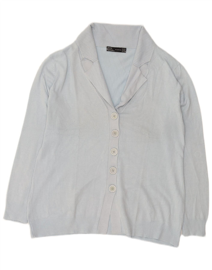 Pulover cardigan pentru femei Zara UK 16, mare, albastru, raion